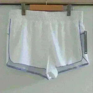 HEAD | Women's White/Blue Mid Rise Relaxed  Athletic Shorts